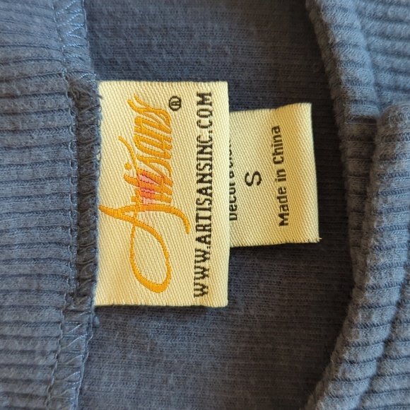 Vintage Artisans Cardinal Embellished Button Up Top SMALL Blue Red Pockets Birds - Picture 2 of 14